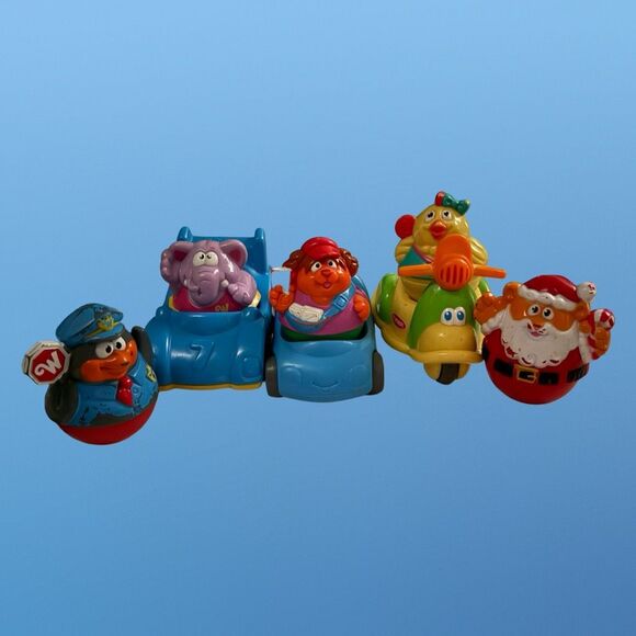 Set of Weeble Wabbles Figures & Cars Santa Elephant Penguin Puppy Chick Scooter - Picture 7 of 11